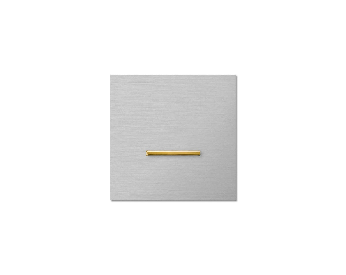 Chopin - 1-gang - brushed aluminium - single lever gold without LED