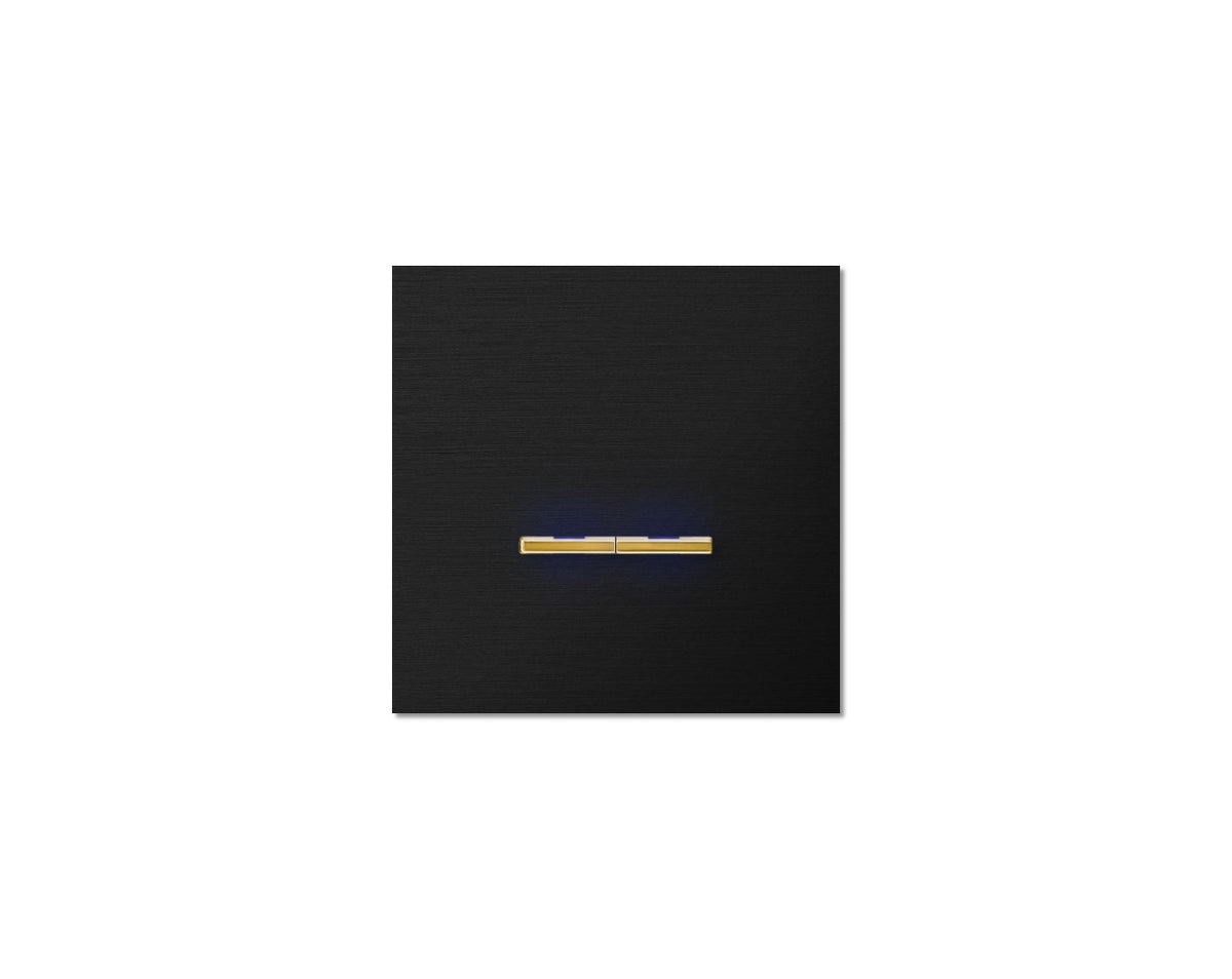 Chopin - 1-gang - brushed black - dual levers gold with LED