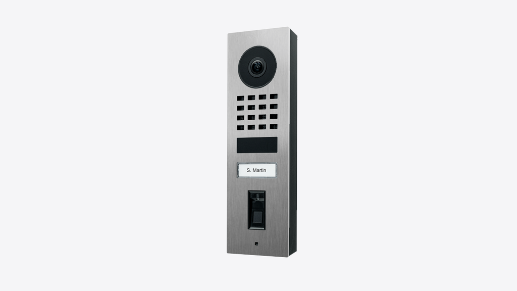 DoorBird D1101FV Fingerprint 50 IP Video Intercom, 1 Call Button, with Fingerprint Reader, Surface-mount – Stainless steel V2A