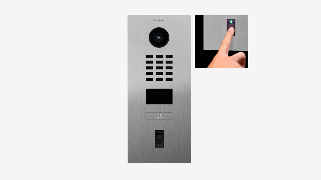 DoorBird D2201FV Fingerprint 50 IP Video Intercom, 1 Call Button, with Fingerprint Reader – Stainless steel V2A