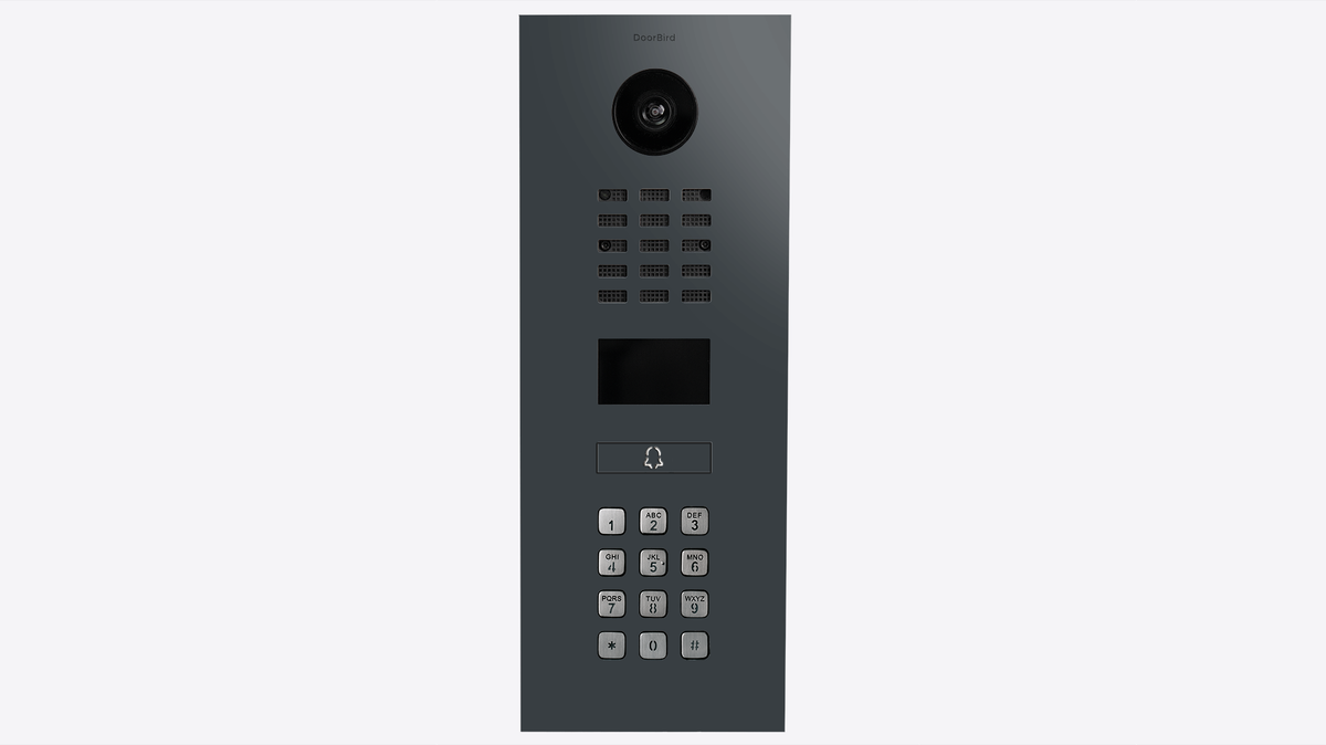 DoorBird D2201KV IP Video Intercom, 1 Call Button, with Keypad – Anthracite RAL 7016