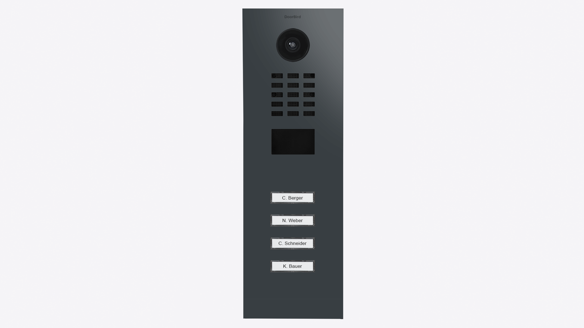 DoorBird D2204V IP Video Intercom, 4 Call Buttons – Anthracite RAL 7016