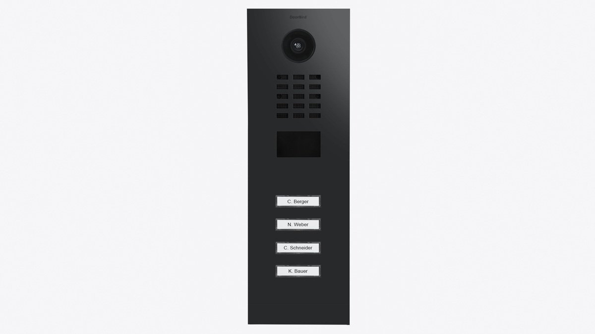 DoorBird D2204V IP Video Intercom, 4 Call Buttons – Graphite black