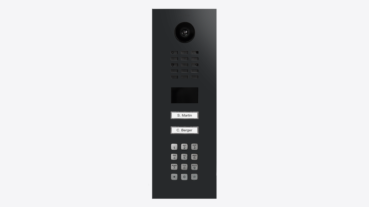 DoorBird D2202KV IP Video Intercom, 2 Call Buttons, with Keypad – Graphite black