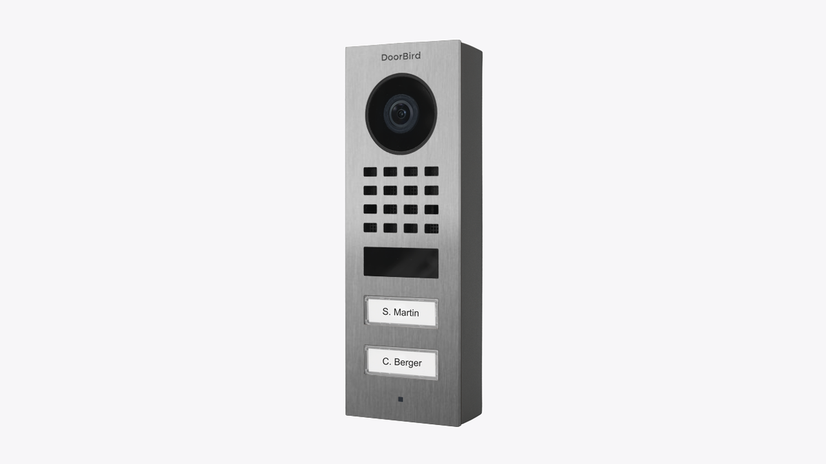 DoorBird D1102V IP Video Intercom, 2 Call Buttons, Surface-mount – Stainless steel V2A