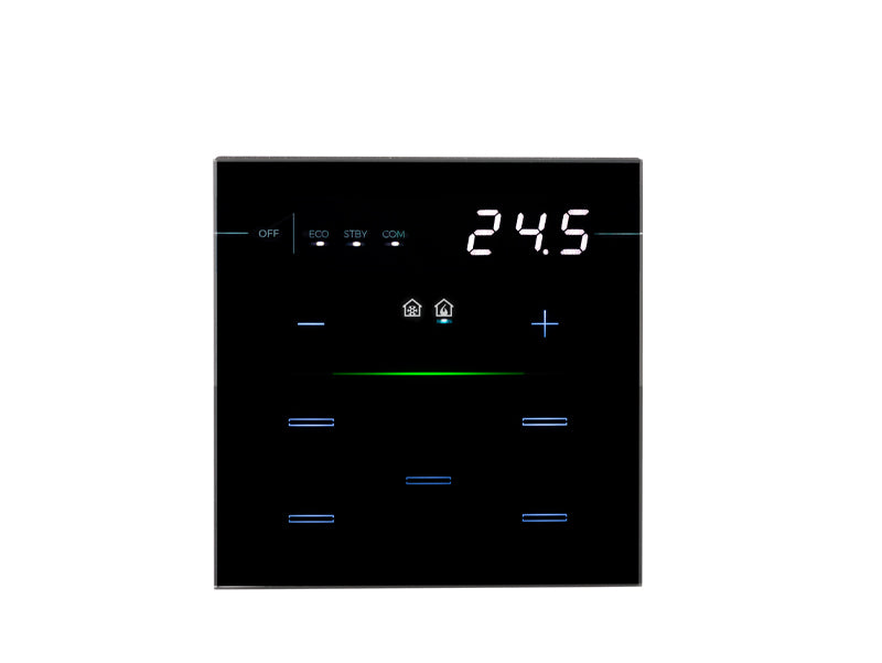 Finished look with a 9025 thermostat glass front, black (glass sold separately)