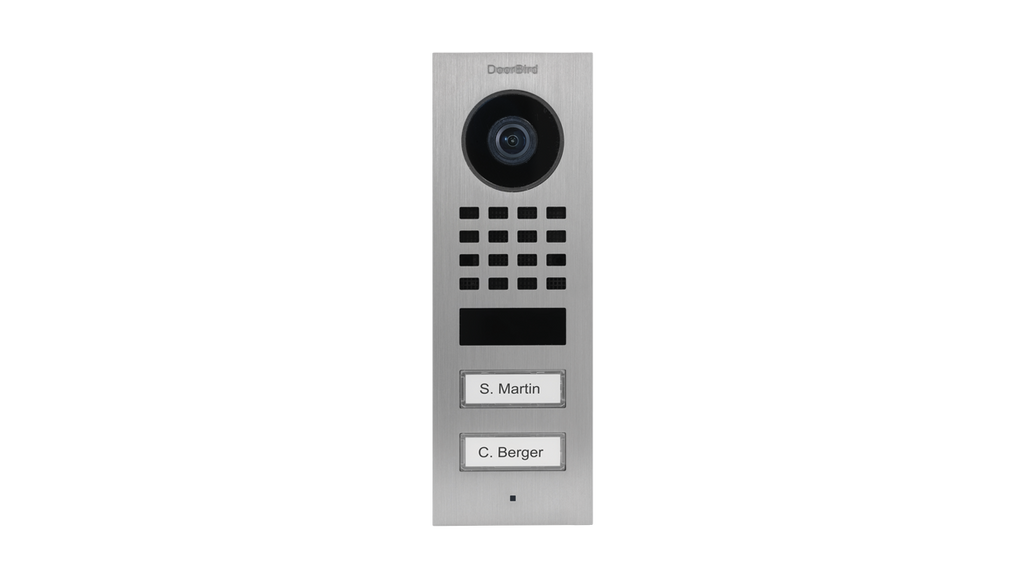 DoorBird D1102V IP Video Intercom, 2 Call Buttons, Surface-mount