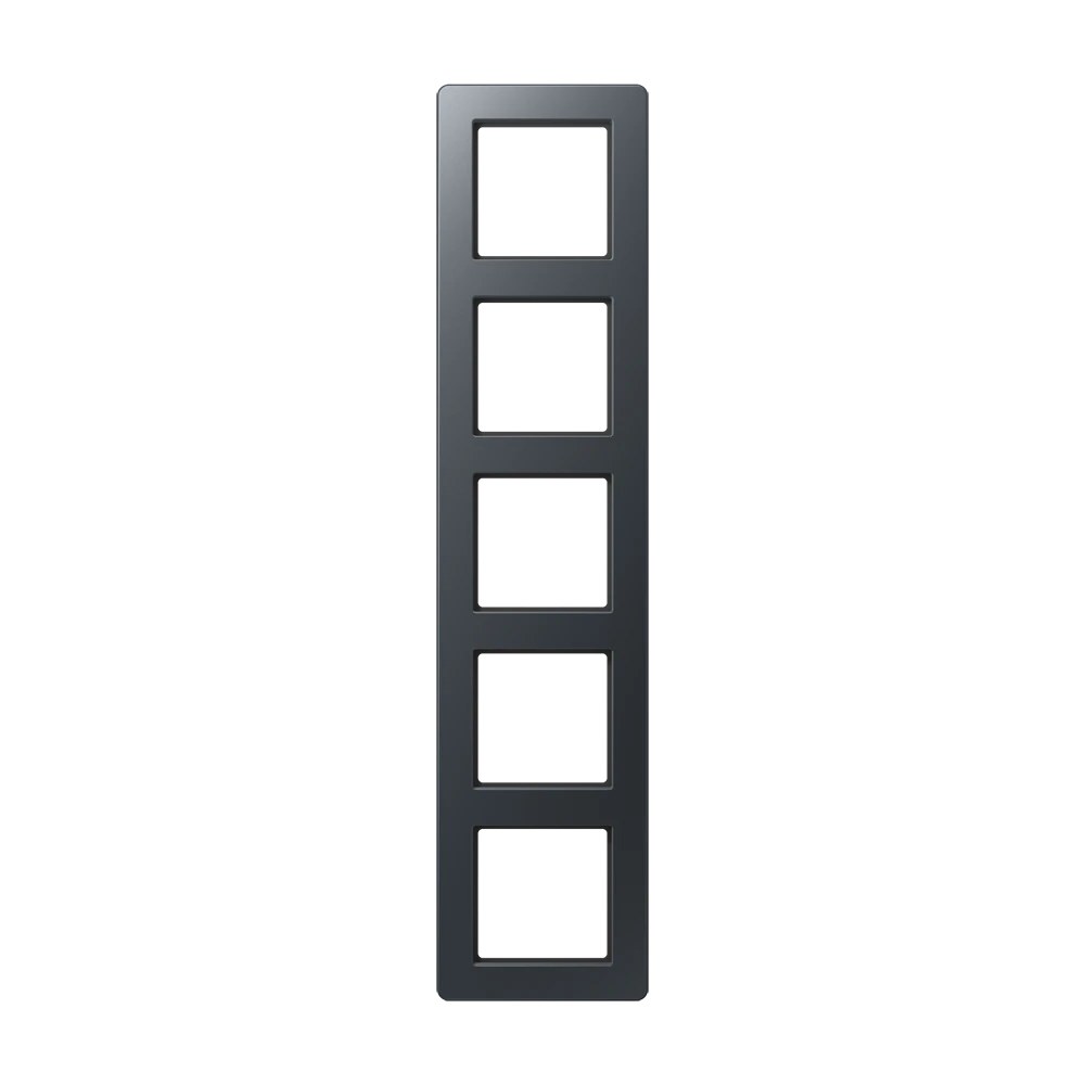 JUNG A FLOW frame, 5-gang, matt anthracite