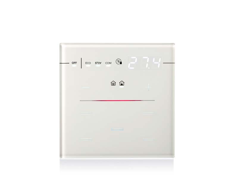 Finished look with a 9025 thermostat glass front, white (glass sold separately)