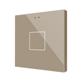 Flat RGB 1. Glass capacitive push button - 1 button - Champagne by Zennio