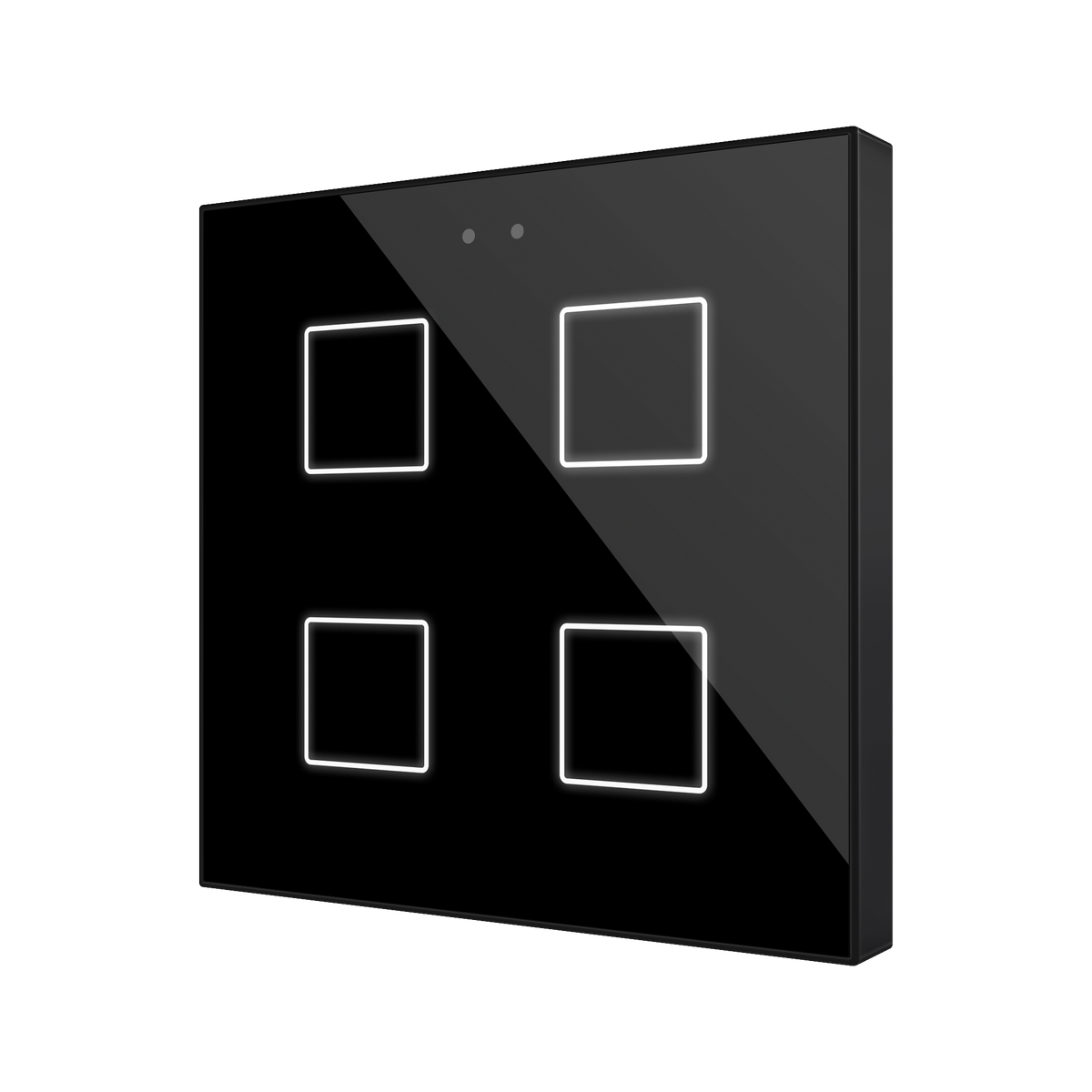 Flat RGB 4. Glass capacitive push button - 4 buttons - Anthracite by Zennio