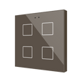 Flat RGB 4. Glass capacitive push button - 4 buttons - Mocha by Zennio