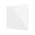 Flat RGB 4. Glass capacitive push button - 4 buttons - White by Zennio