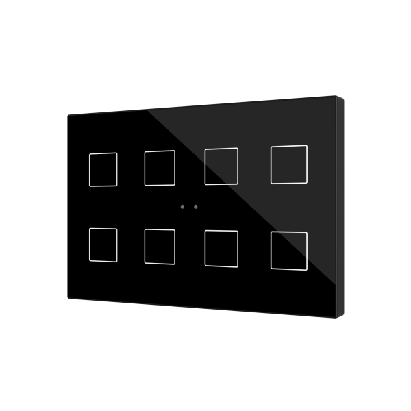 Flat XL X8. Glass capacitive push button - 8 buttons - Anthracite by Zennio
