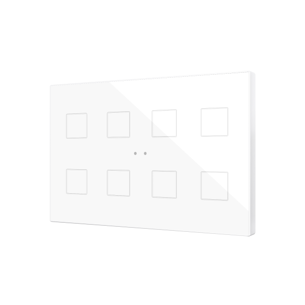 Flat XL X8. Glass capacitive push button - 8 buttons - White by Zennio