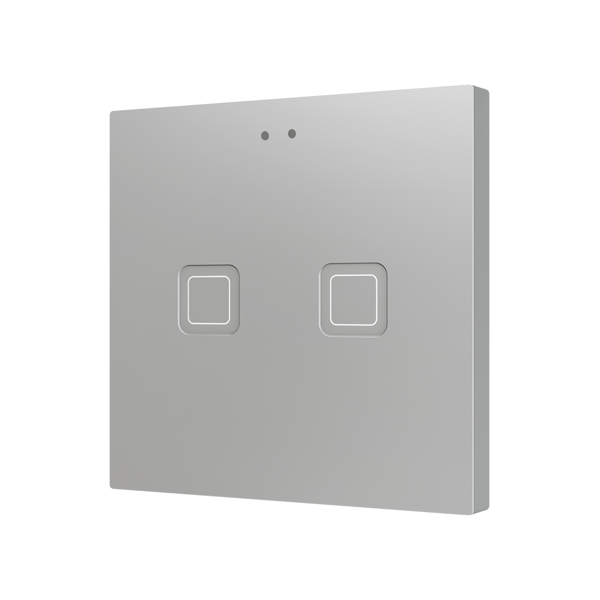 Tecla RGB 2. PC-ABS Capacitive push button - 2 buttons - Silver by Zennio