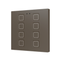 Tecla RGB 8. PC-ABS Capacitive push button - 8 buttons - Mocha by Zennio