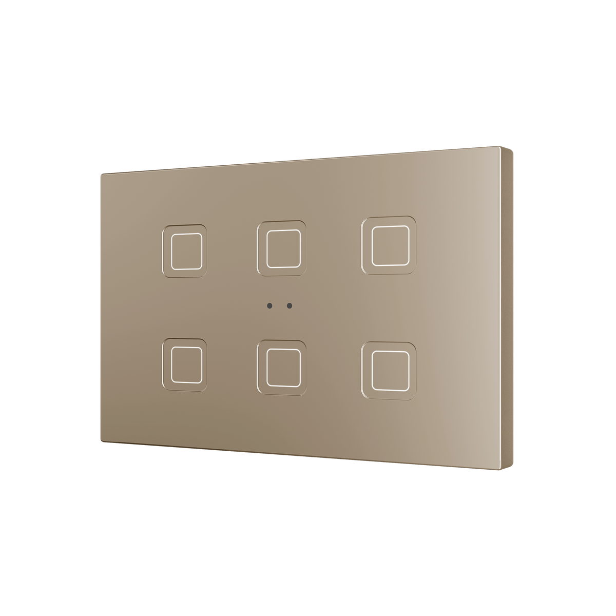 Tecla RGB XL 6. PC-ABS Capacitive push button - 6 buttons - Champagne by Zennio