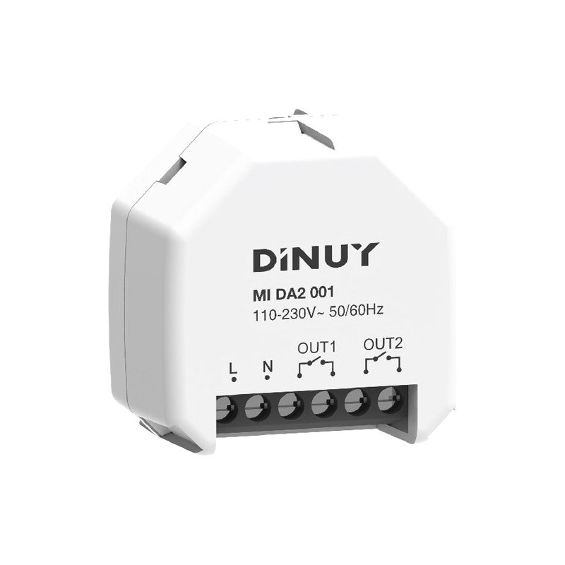 DALI-2 relay module, 2 × 16 A, push-button input – Dinuy