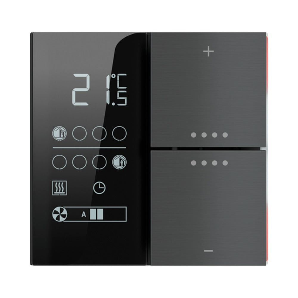 Ekinex FF KNX room thermostat with humidity sensor EK-EQ2-TP – Red/white