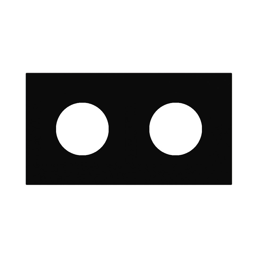 Ekinex Proxima 2-fold magnetic plate for 2 Schuko/FR/IL sockets EK-P2A-TT – Intense Black RAL 9005