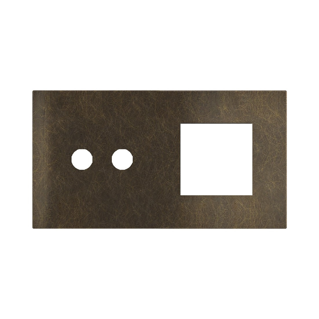 Ekinex Proxima 2-fold magnetic plate for 2-rocker pushbutton + 45x45 window EK-P2A-2P – Bronze Corked