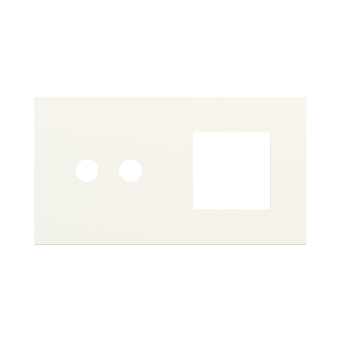 Ekinex Proxima 2-fold magnetic plate for 2-rocker pushbutton + 45x45 window EK-P2A-2P – Warm White