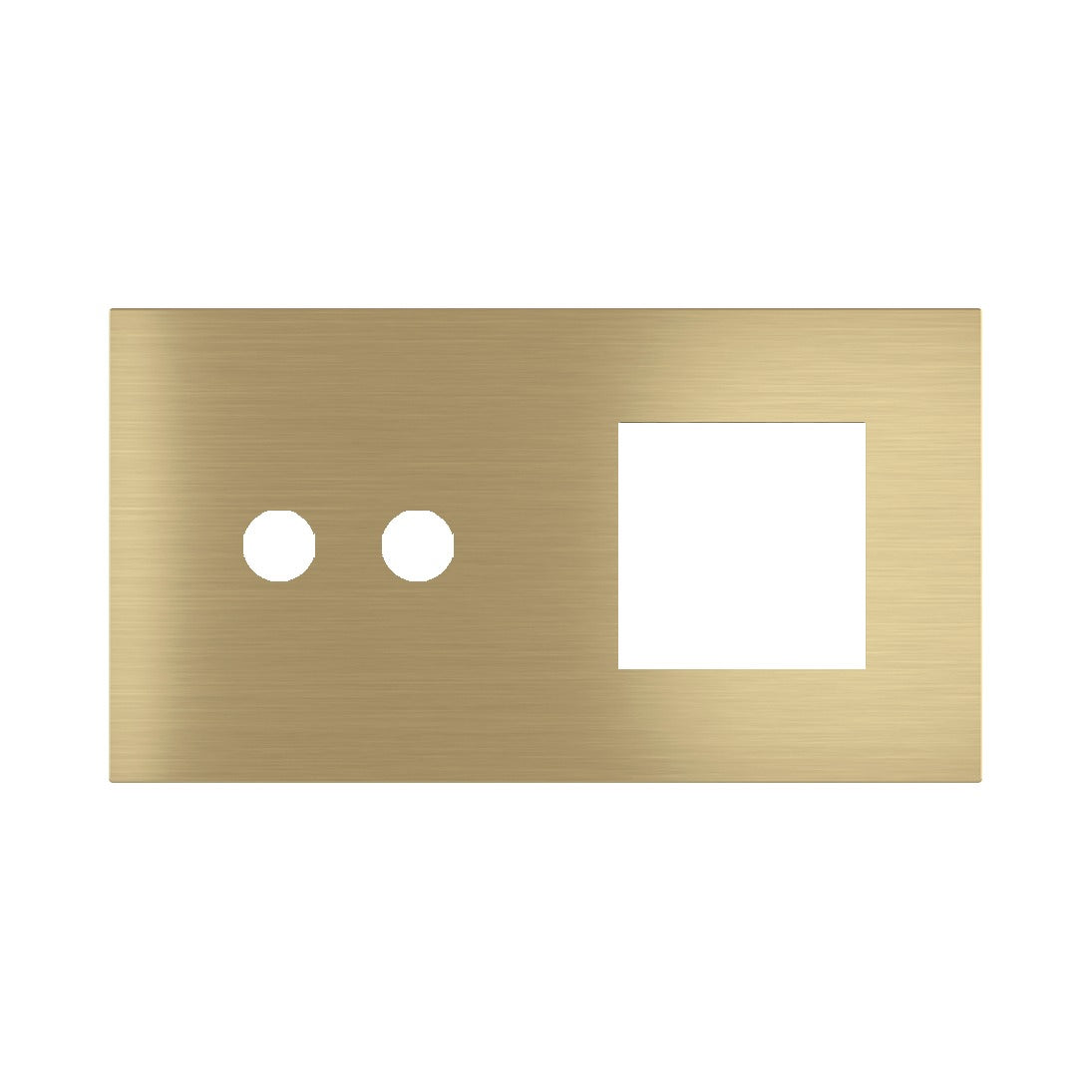 Ekinex Proxima 2-fold magnetic plate for 2-rocker pushbutton + 45x45 window EK-P2A-2P – Brass