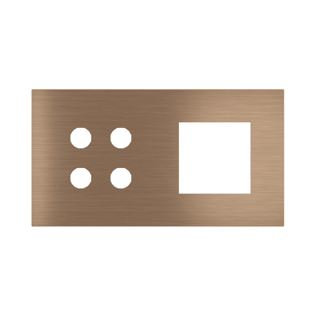 Ekinex Proxima 2-fold magnetic plate for 4-rocker pushbutton + 45x45 window EK-P2A-4P – Dark Chocolate