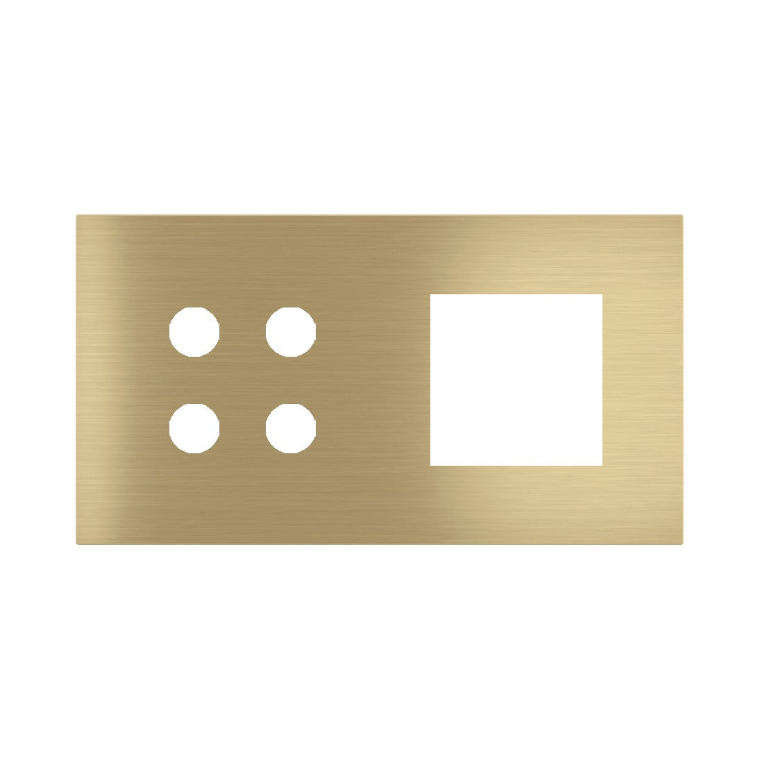Ekinex Proxima 2-fold magnetic plate for 4-rocker pushbutton + 45x45 window EK-P2A-4P – Brass